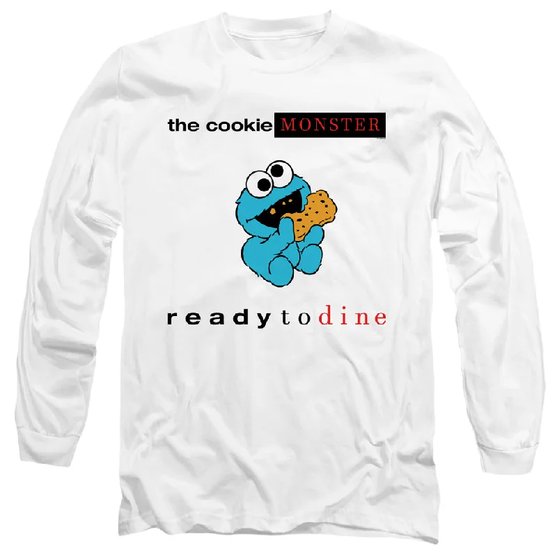 Limited Availability Sesame Street Long Sleeve T-Shirt Ready to Dine White Tee