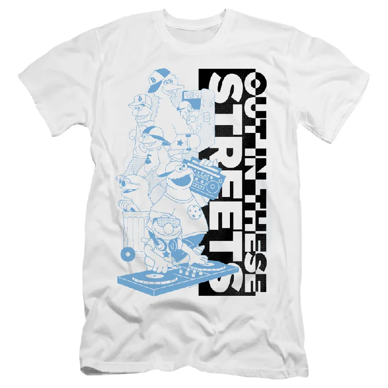 New Markdowns Sesame Street Premium Canvas T-Shirt Out in These Streets White Tee