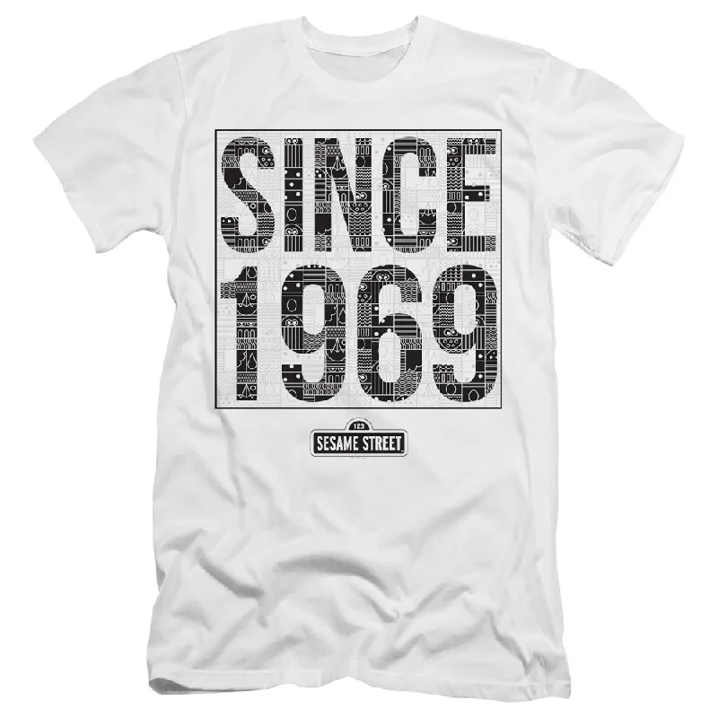 Deep Discounts Sesame Street Slim Fit T-Shirt Since 1969 White Tee