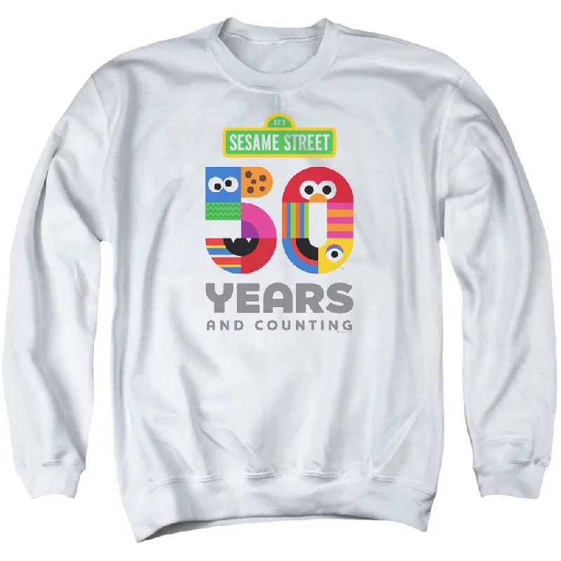 Best Bargains Sesame Street Sweatshirt 50th Anniversary Logo White Pullover