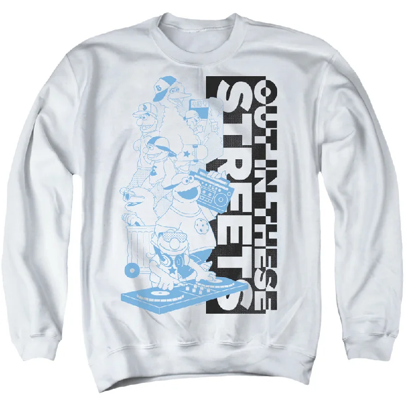 Extra Savings Sesame Street Sweatshirt Out in These Streets White Pullover