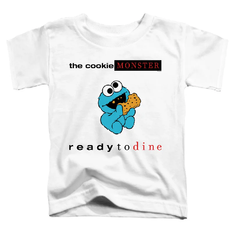 New Deals Sesame Street Toddler T-Shirt Ready to Dine White Tee