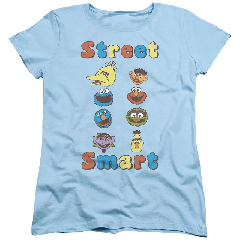 Can't Miss Sesame Street Womens T-Shirt Street Smart Light Blue Tee