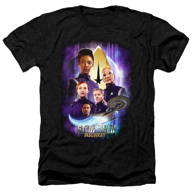 Discount Mania Star Trek Heather T-Shirt Characters Black Tee