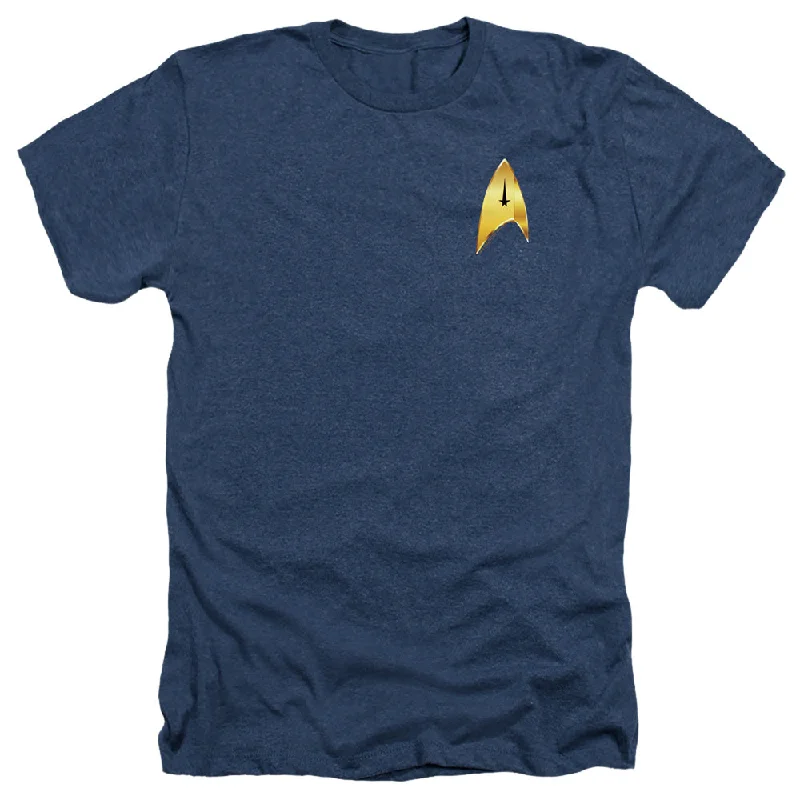 Limited Time Discount Star Trek Heather T-Shirt Discovery Command Badge Navy Tee