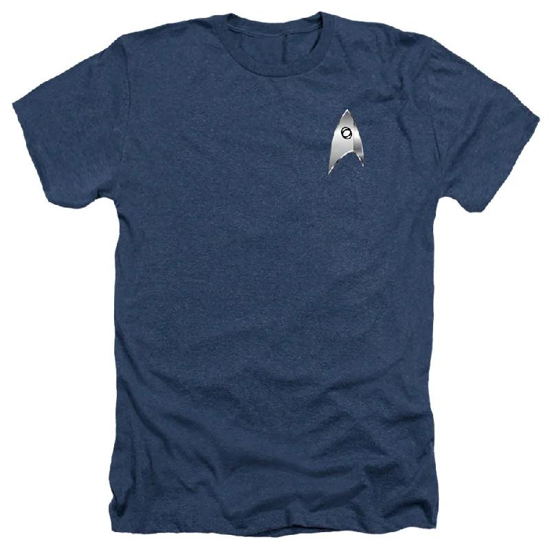 Price Smash Star Trek Heather T-Shirt Discovery Science Badge Navy Tee