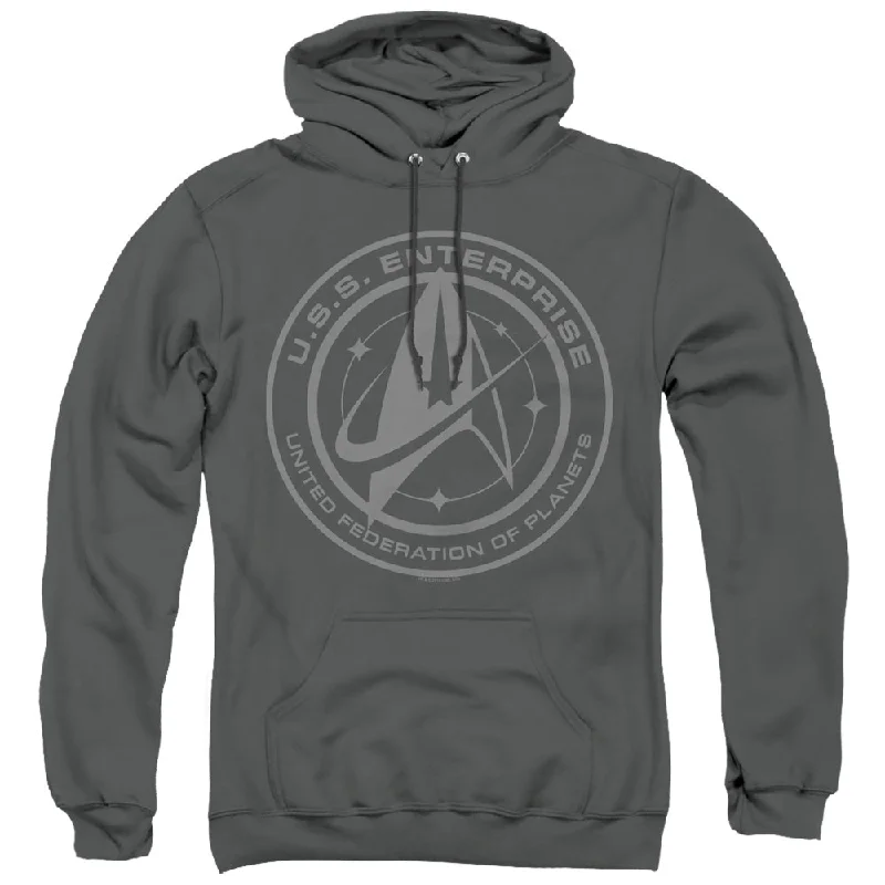 Early Access Star Trek Hoodie Enterprise Crest Charcoal Hoody