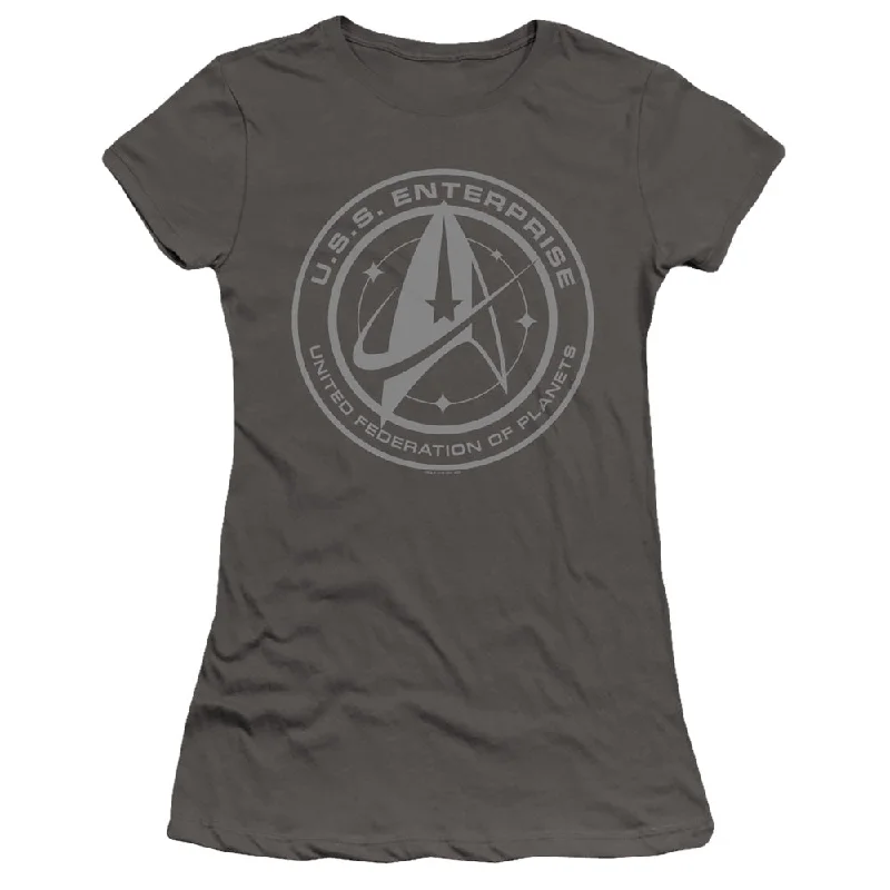 Final Markdown Star Trek Juniors T-Shirt Enterprise Crest Charcoal Premium Tee