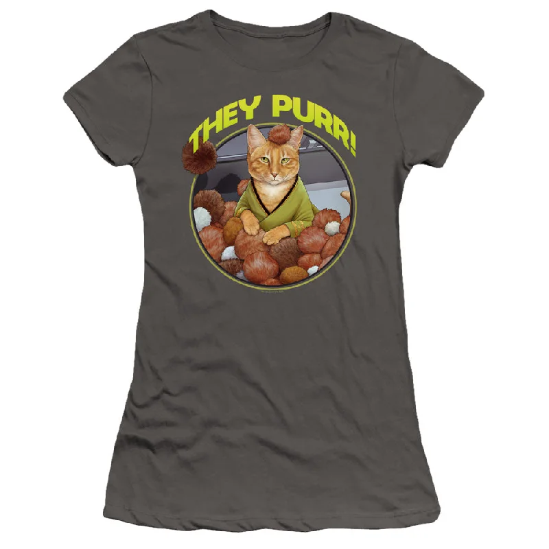 Bargain Bin Star Trek Juniors T-Shirt They Purr Charcoal Premium Tee