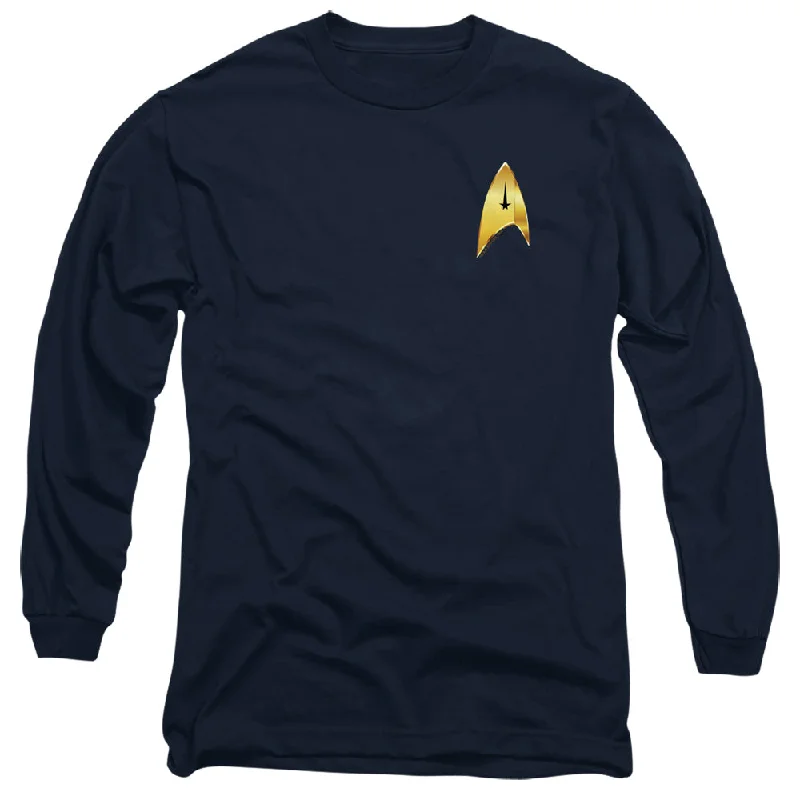 Special Buy Star Trek Long Sleeve T-Shirt Discovery Command Badge Navy Tee