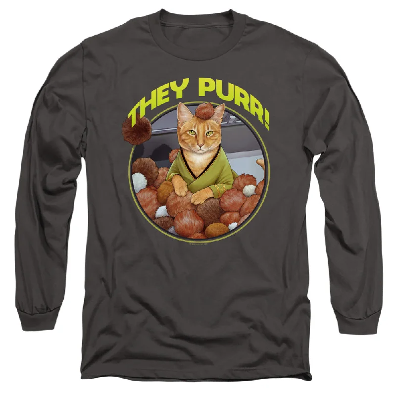 Warehouse Sale Star Trek Long Sleeve T-Shirt They Purr Charcoal Tee