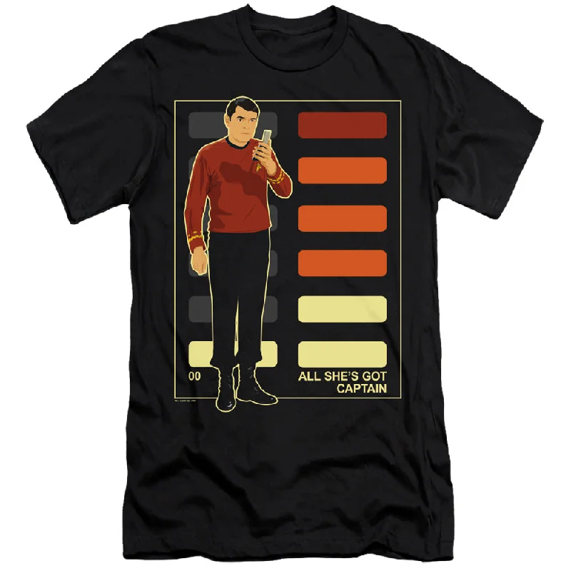 Season Finale Sale Star Trek Premium Canvas T-Shirt All Shes Got Captain Black Tee