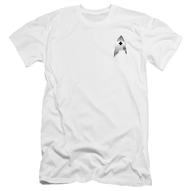 Extra Savings Star Trek Premium Canvas T-Shirt Discovery Medical Badge White Tee