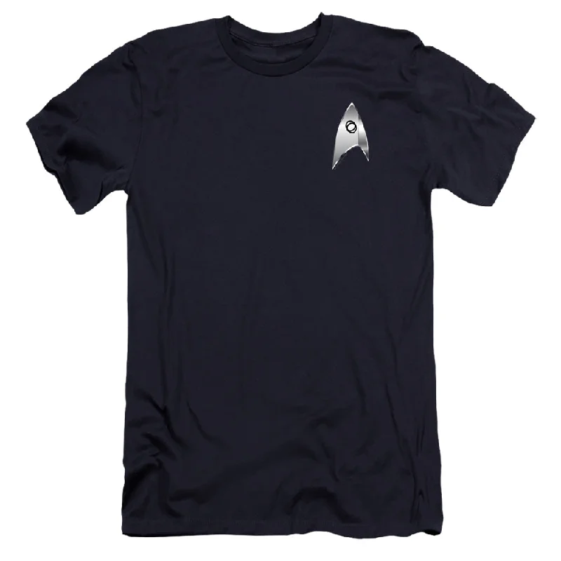 Price Fest Star Trek Premium Canvas T-Shirt Discovery Science Badge Navy Tee