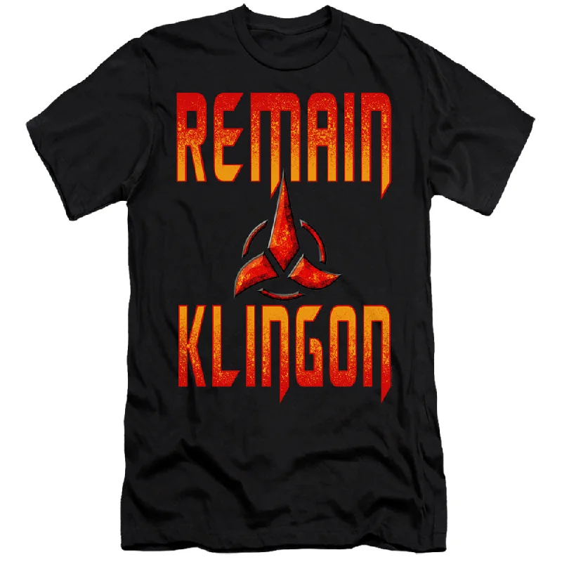 Bargain Prices Star Trek Premium Canvas T-Shirt Remain Klingon Black Tee