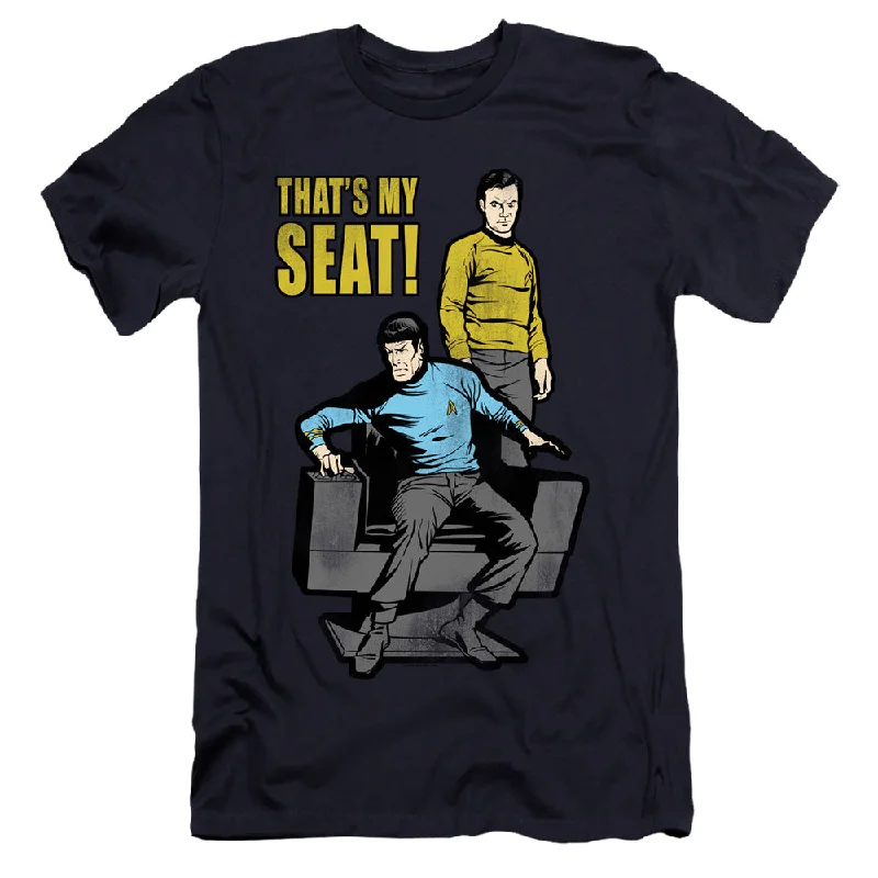 Daily Specials Star Trek Premium Canvas T-Shirt Thats My Seat Navy Tee