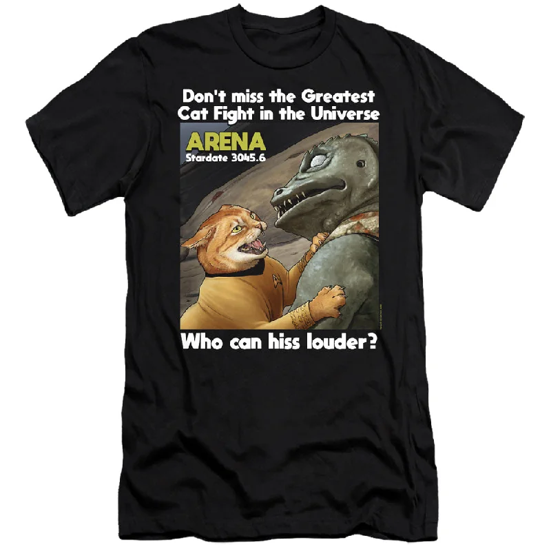Price Buster Star Trek Slim Fit T-Shirt Cat Fight Black Tee