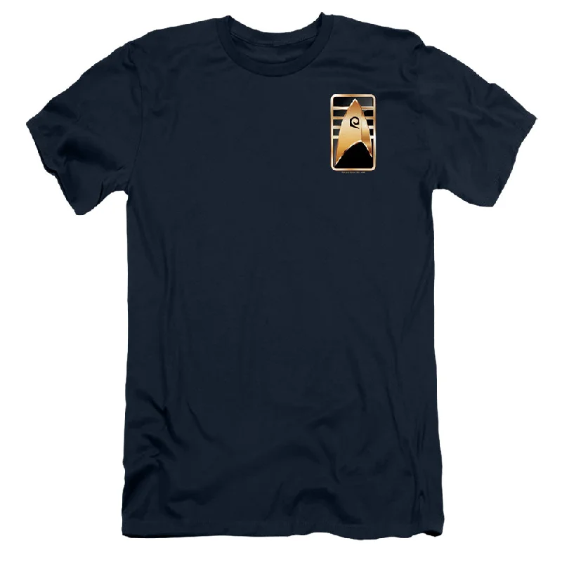 New Markdowns Star Trek Slim Fit T-Shirt Discovery Cadet Badge Navy Tee