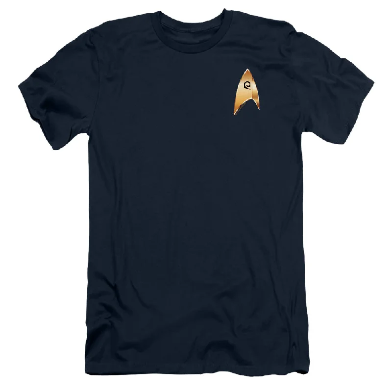 Closeout Star Trek Slim Fit T-Shirt Discovery Operations Badge Navy Tee