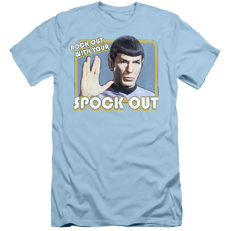 Markdown Madness Star Trek Slim Fit T-Shirt Spock Out Light Blue Tee