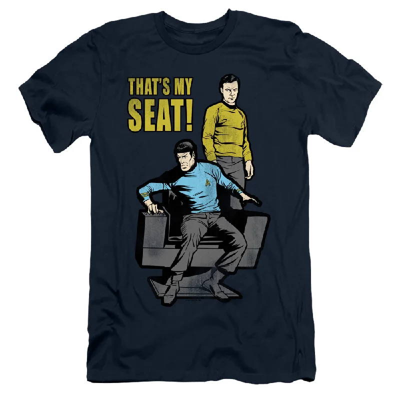 Best Deals Star Trek Slim Fit T-Shirt Thats My Seat Navy Tee