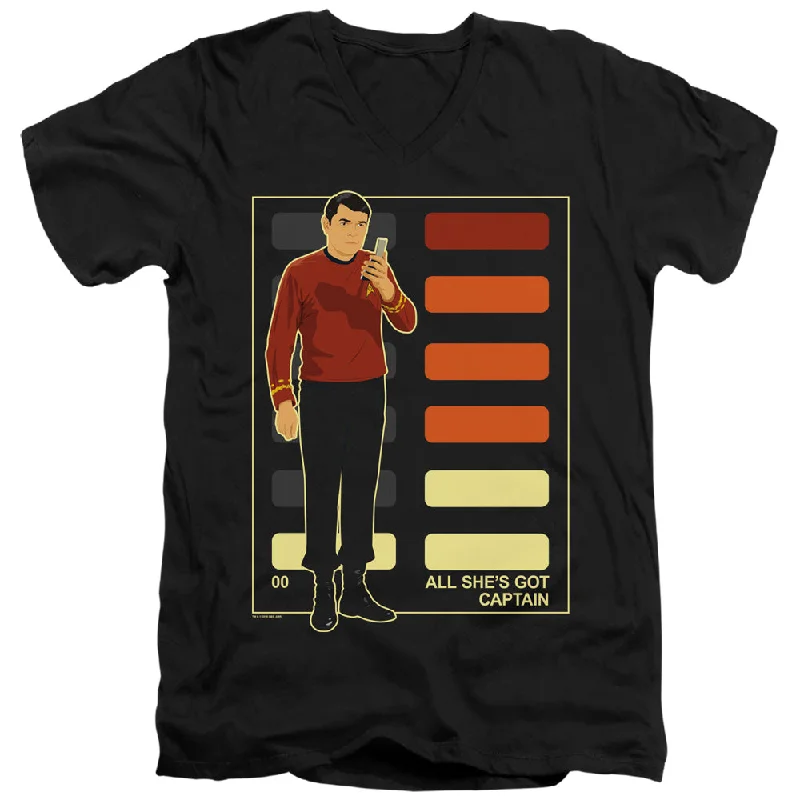 Anniversary Sale Star Trek Slim Fit V-Neck T-Shirt All Shes Got Captain Black Tee