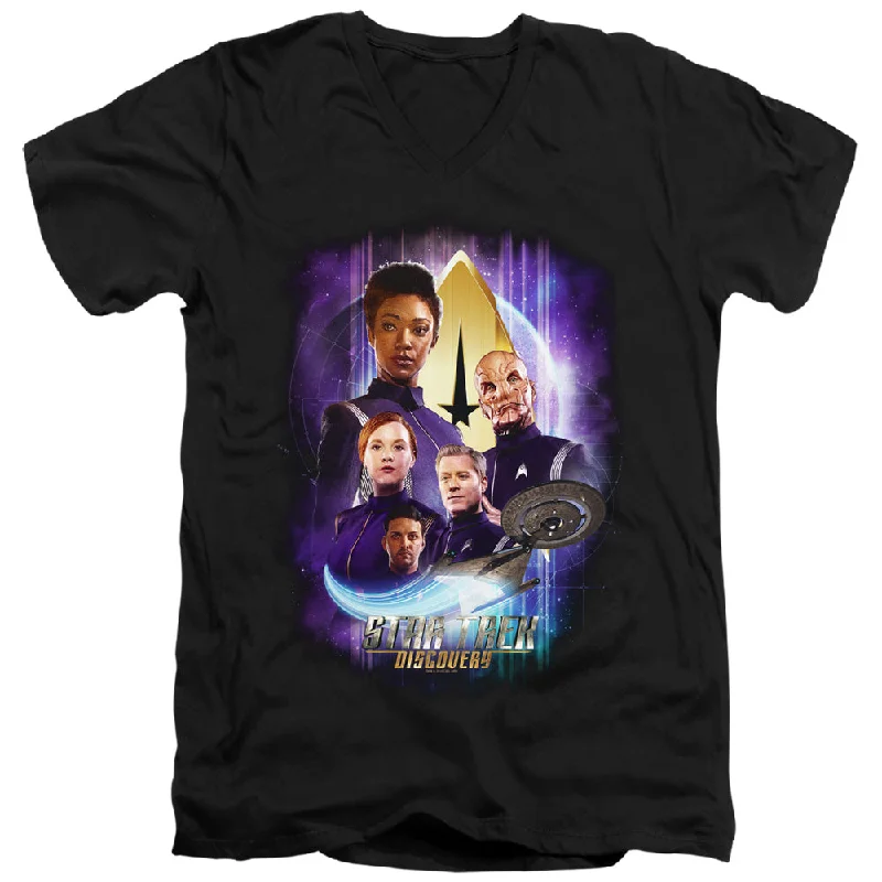 Crazy Savings Star Trek Slim Fit V-Neck T-Shirt Characters Black Tee