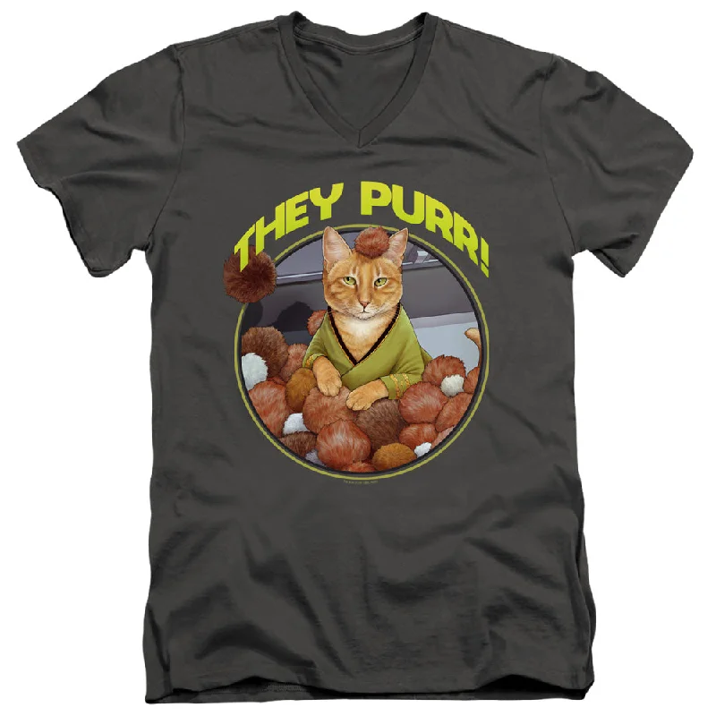 Overstock Sale Star Trek Slim Fit V-Neck T-Shirt They Purr Charcoal Tee