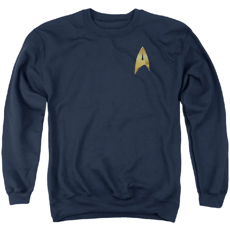 Overstock Sale Star Trek Sweatshirt Discovery Command Badge Navy Pullover