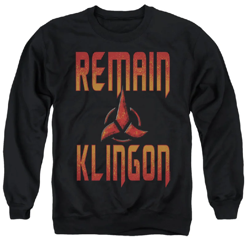 Great Bargains Star Trek Sweatshirt Remain Klingon Black Pullover