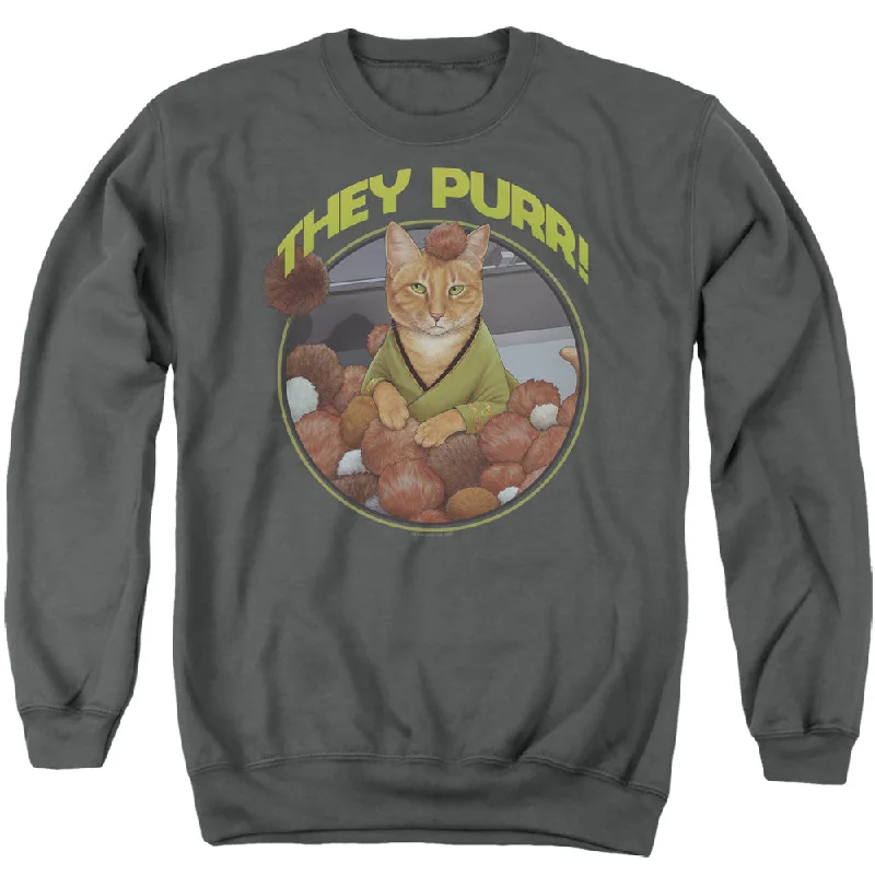 Closeout Sale Star Trek Sweatshirt They Purr Charcoal Pullover