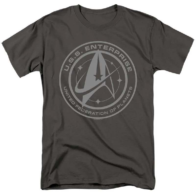 Discount Deals Star Trek T-Shirt Enterprise Crest Charcoal Tee