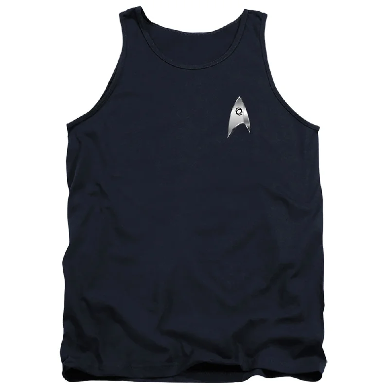 Super Sale Star Trek Tanktop Discovery Science Badge Navy Tank
