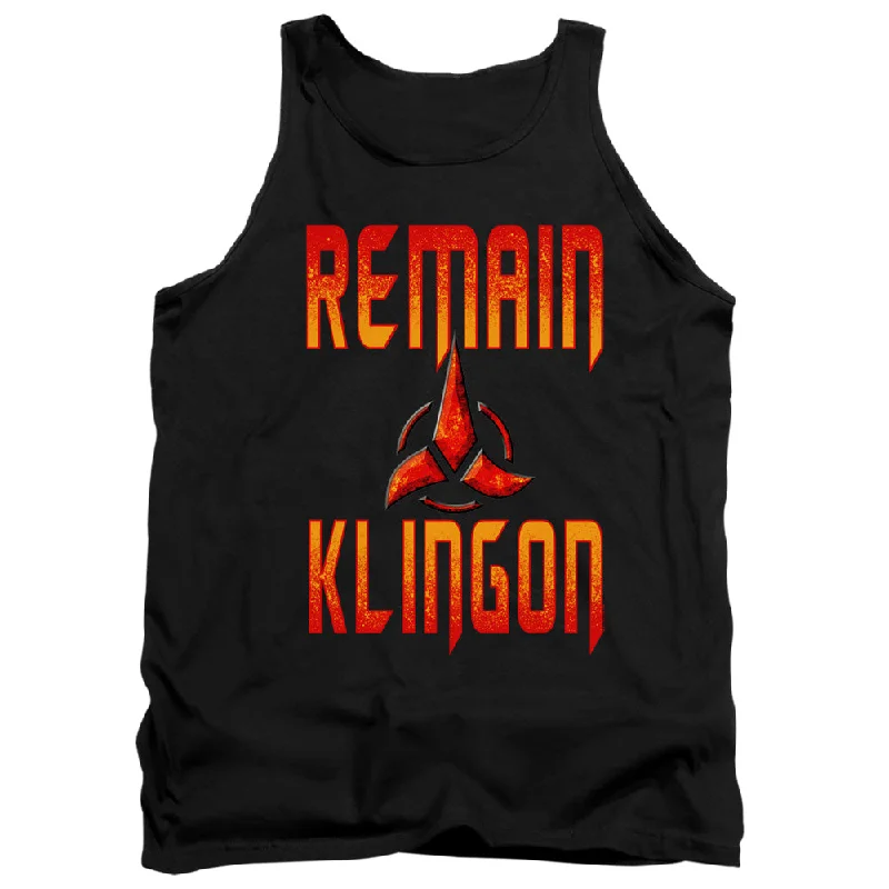 Big Discounts Star Trek Tanktop Remain Klingon Black Tank