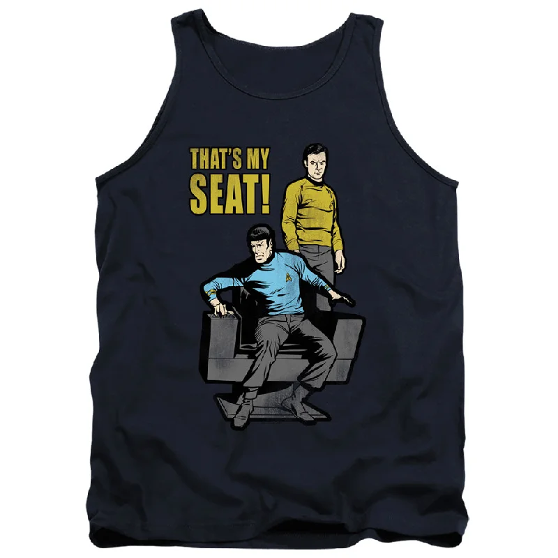 Can't Be Beat Star Trek Tanktop Thats My Seat Navy Tank
