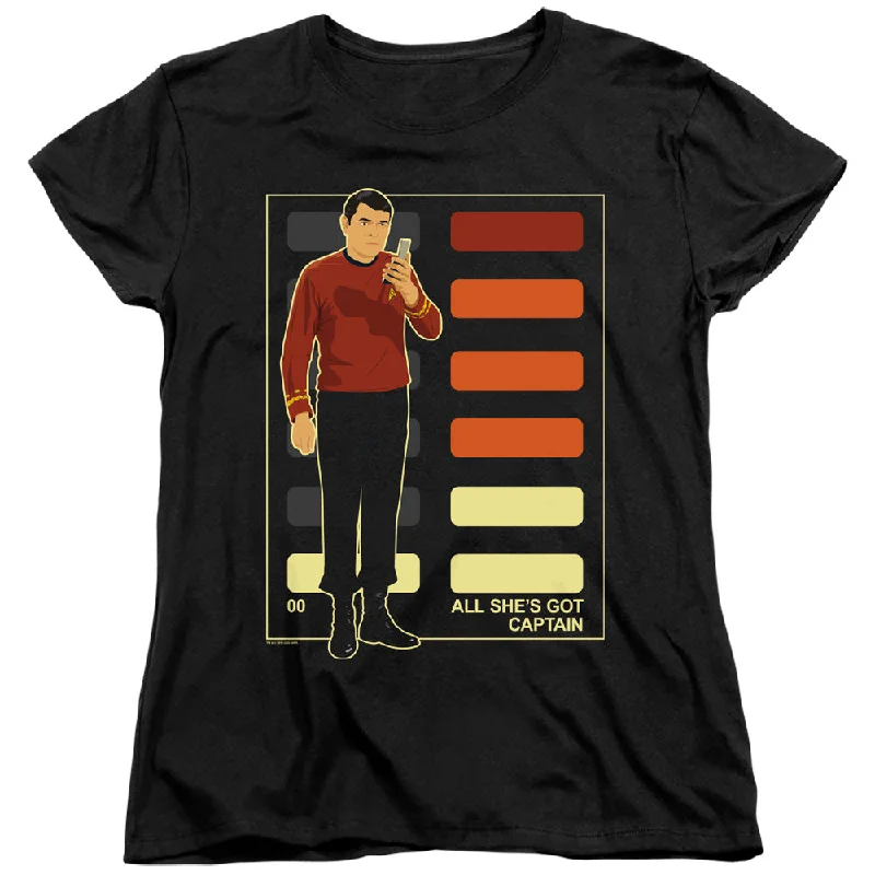 Loyalty Reward Star Trek Womens T-Shirt All Shes Got Captain Black Tee
