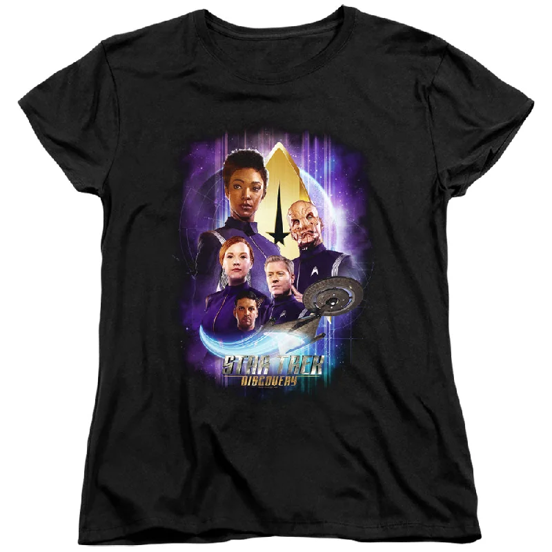 Extra Discounts Star Trek Womens T-Shirt Characters Black Tee