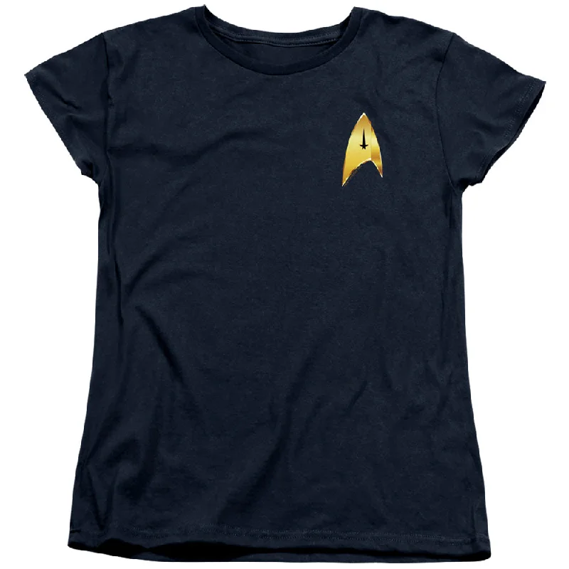 Discount Extravaganza Star Trek Womens T-Shirt Discovery Command Badge Navy Tee