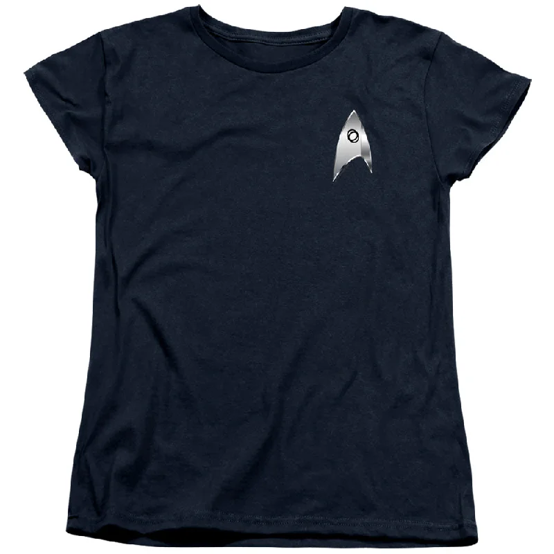 Deal Alert Star Trek Womens T-Shirt Discovery Science Badge Navy Tee