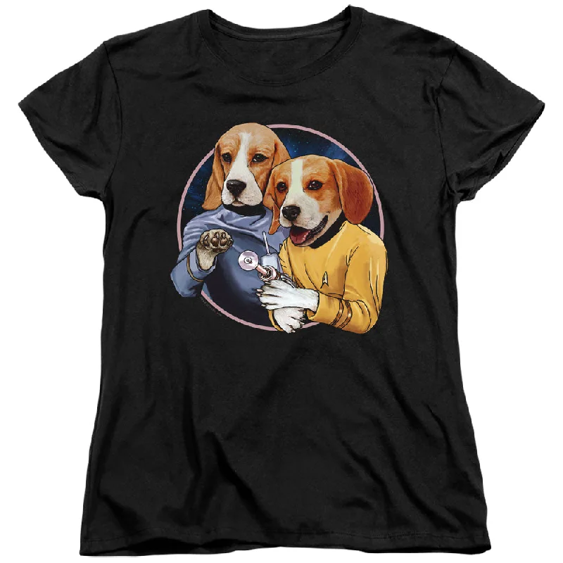 Price Drop Alert Star Trek Womens T-Shirt Dogs Black Tee