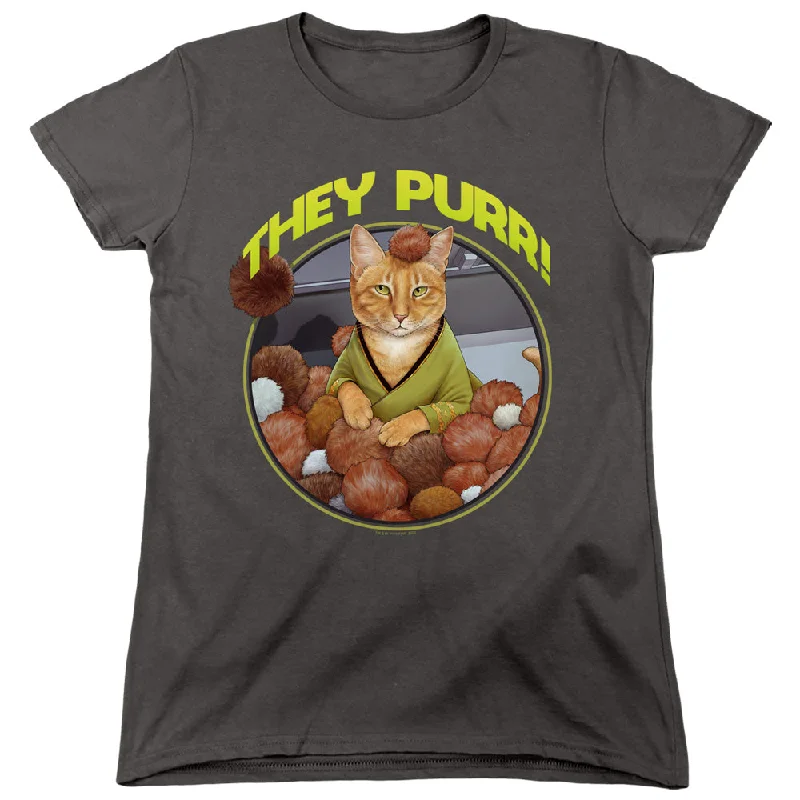 Discount Extravaganza Star Trek Womens T-Shirt They Purr Charcoal Tee
