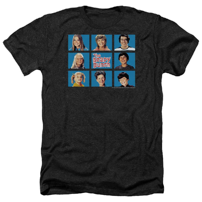 Midnight Madness The Brady Bunch Heather T-Shirt Family Framed Black Tee