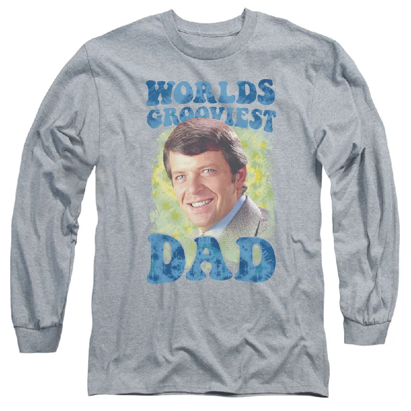 Flash Sale The Brady Bunch Long Sleeve Worlds Grooviest Dad Athletic Heather
