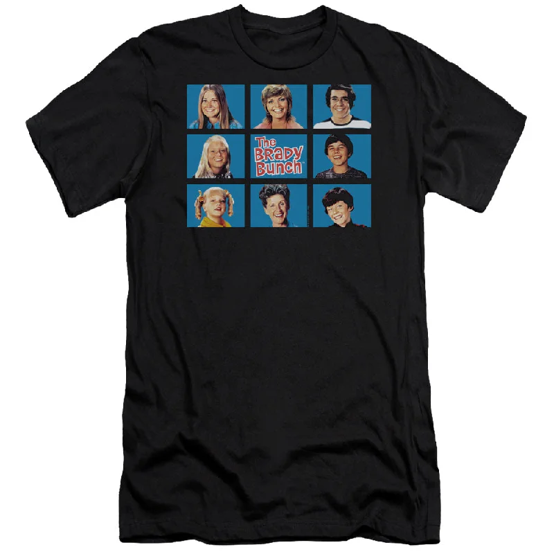 Price Reduction The Brady Bunch Premium Canvas T-Shirt Family Framed Black Tee