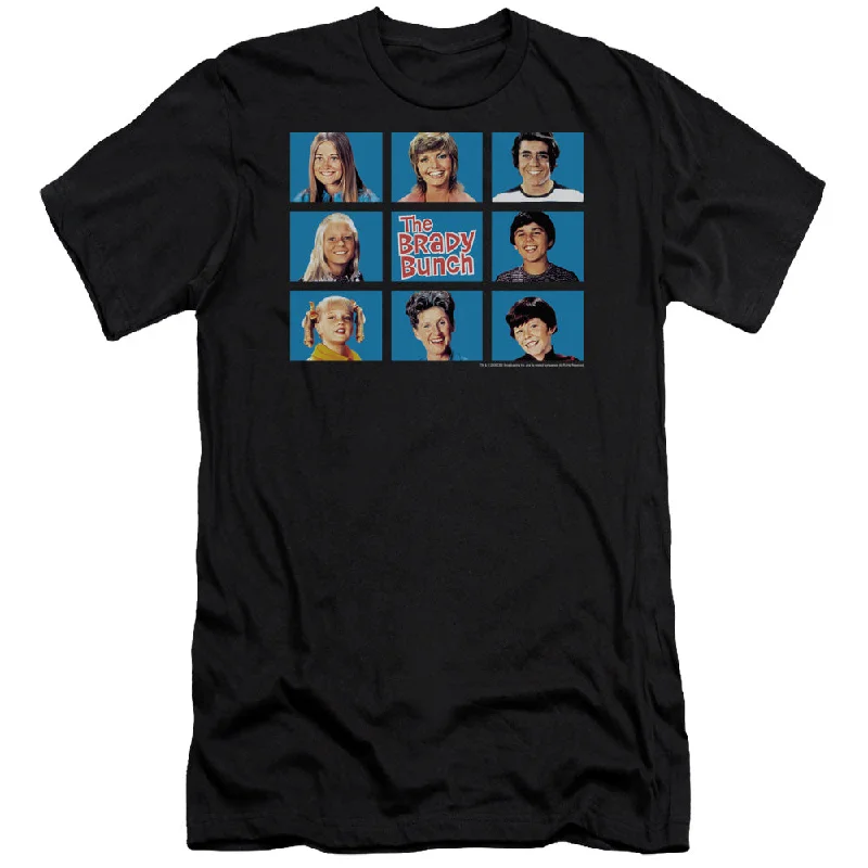 New Deals The Brady Bunch Slim Fit T-Shirt Family Framed Black Tee
