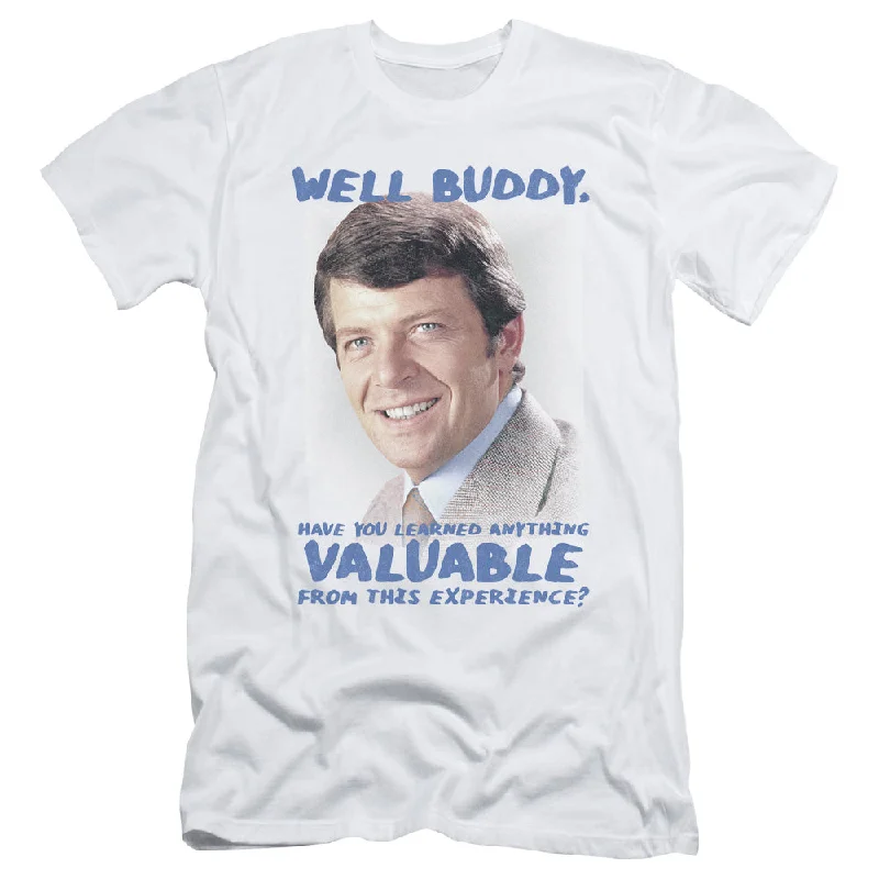 Markdowns The Brady Bunch Slim Fit T-Shirt Well Buddy White Tee