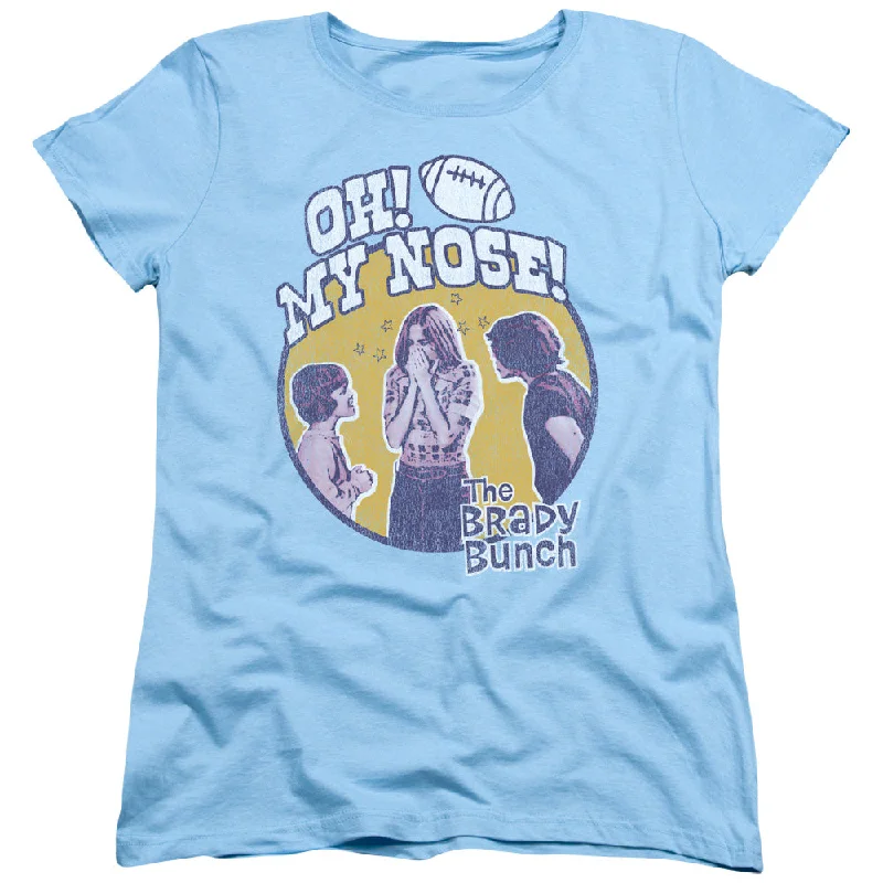 Year-End Clearance The Brady Bunch Womens T-Shirt My Nose Light Blue Tee