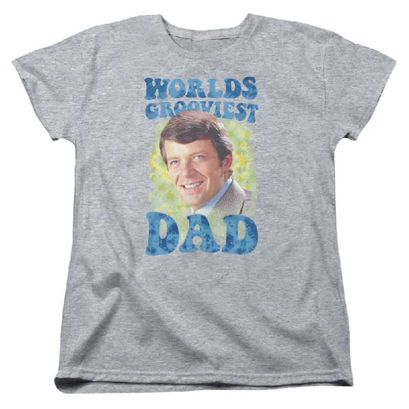 Last Chance The Brady Bunch Womens T-Shirt Worlds Grooviest Dad Athletic Heather