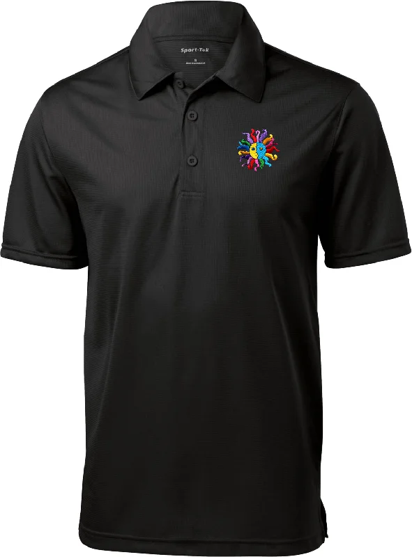 While Supplies Last Yoga Textured Polo Hippie Sun Patch Pocket Print