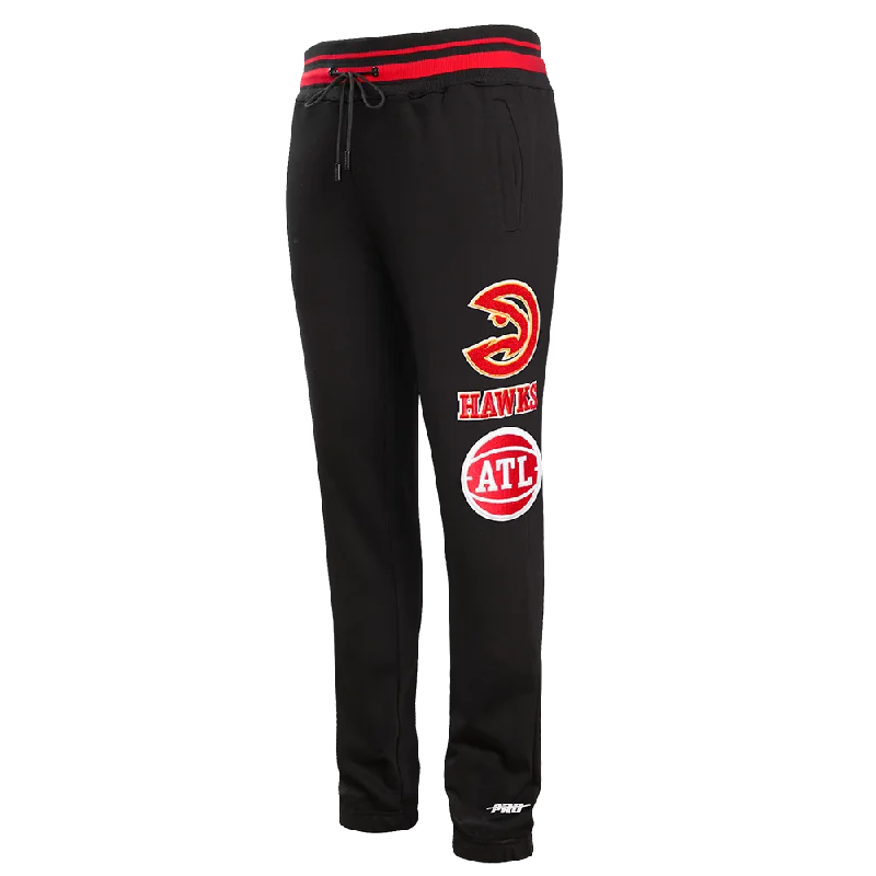 Hurry In NBA ATLANTA HAWKS RETRO CLASSIC MEN'S SWEATPANT (BLACK/RED/BLACK)